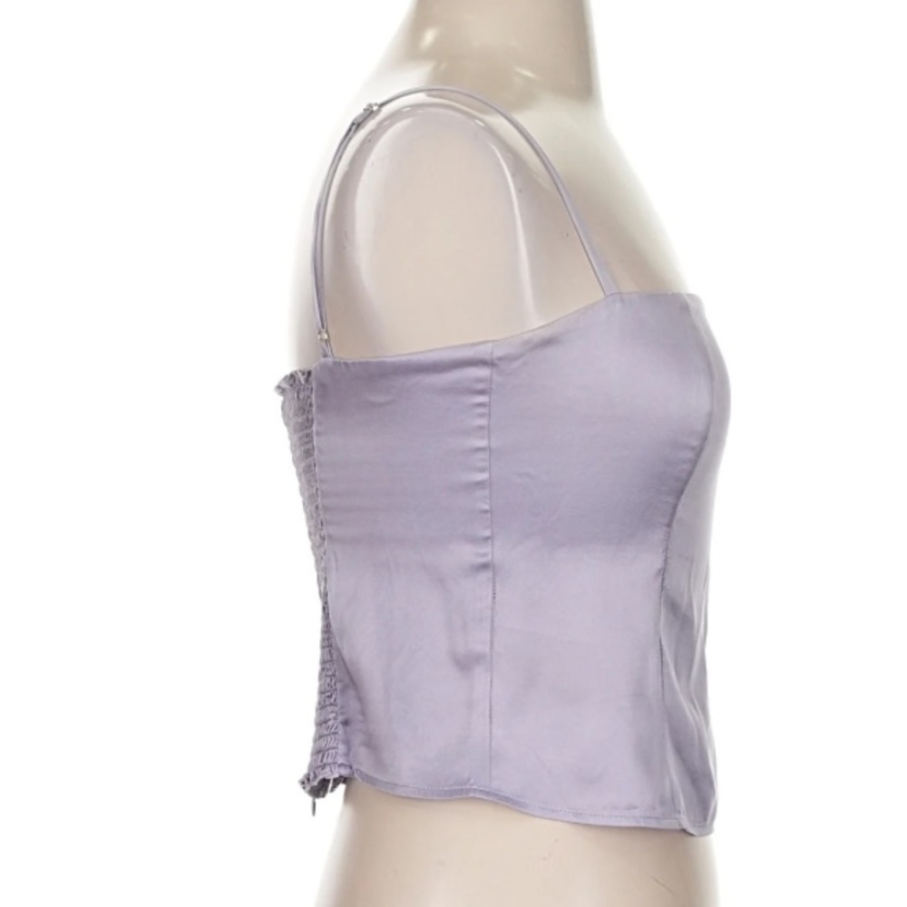 Reformation Overland Silk Top Lilac Purple Aura Size 4 - Picture 3 of 9